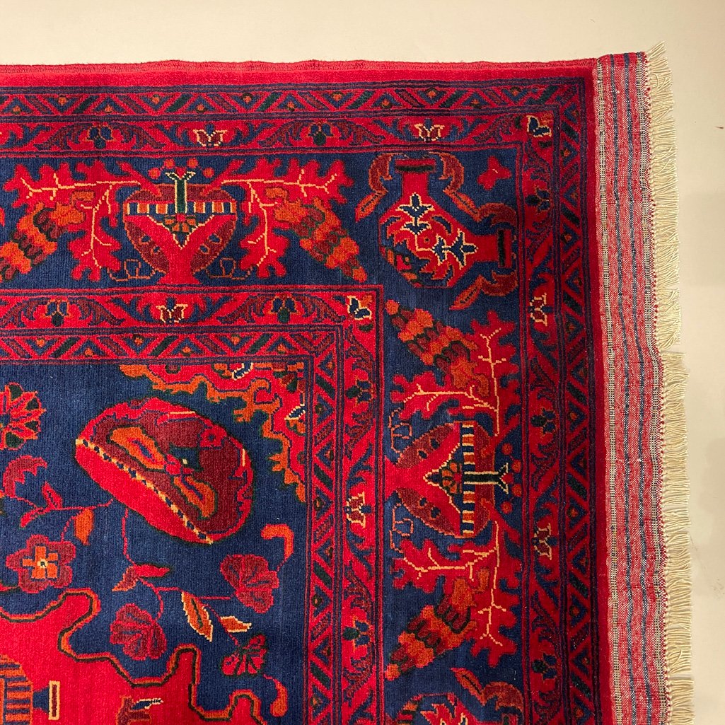 El Dokuma Afgan Khal Mohammadi Madalyon Yün Halı (200x300 cm) - Görsel 3