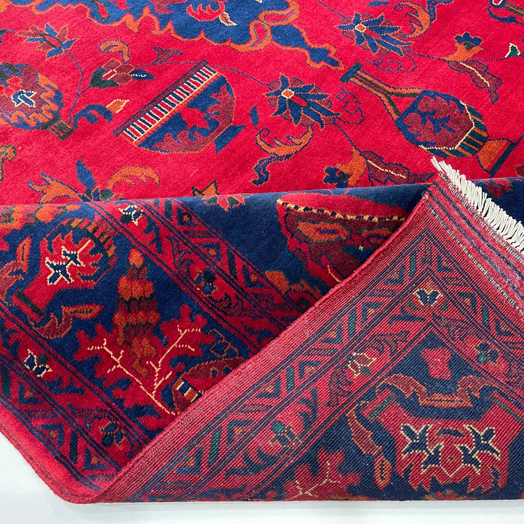 El Dokuma Afgan Khal Mohammadi Madalyon Yün Halı (200x300 cm) - Görsel 5