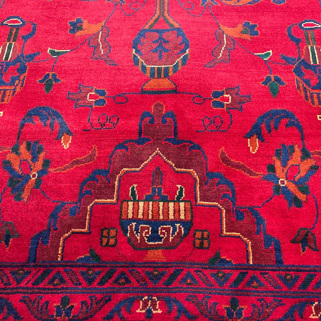El Dokuma Afgan Khal Mohammadi Madalyon Yün Halı (200x300 cm) - Görsel 9