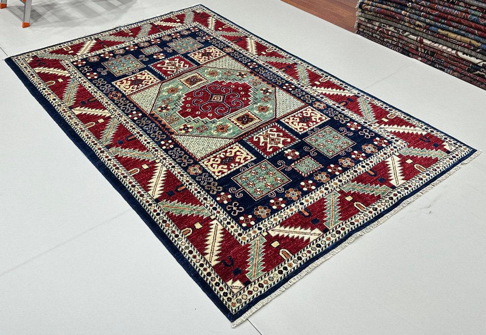 El Dokuma Afgan Kabile Yün Halı (150x230 cm) - Görsel 6