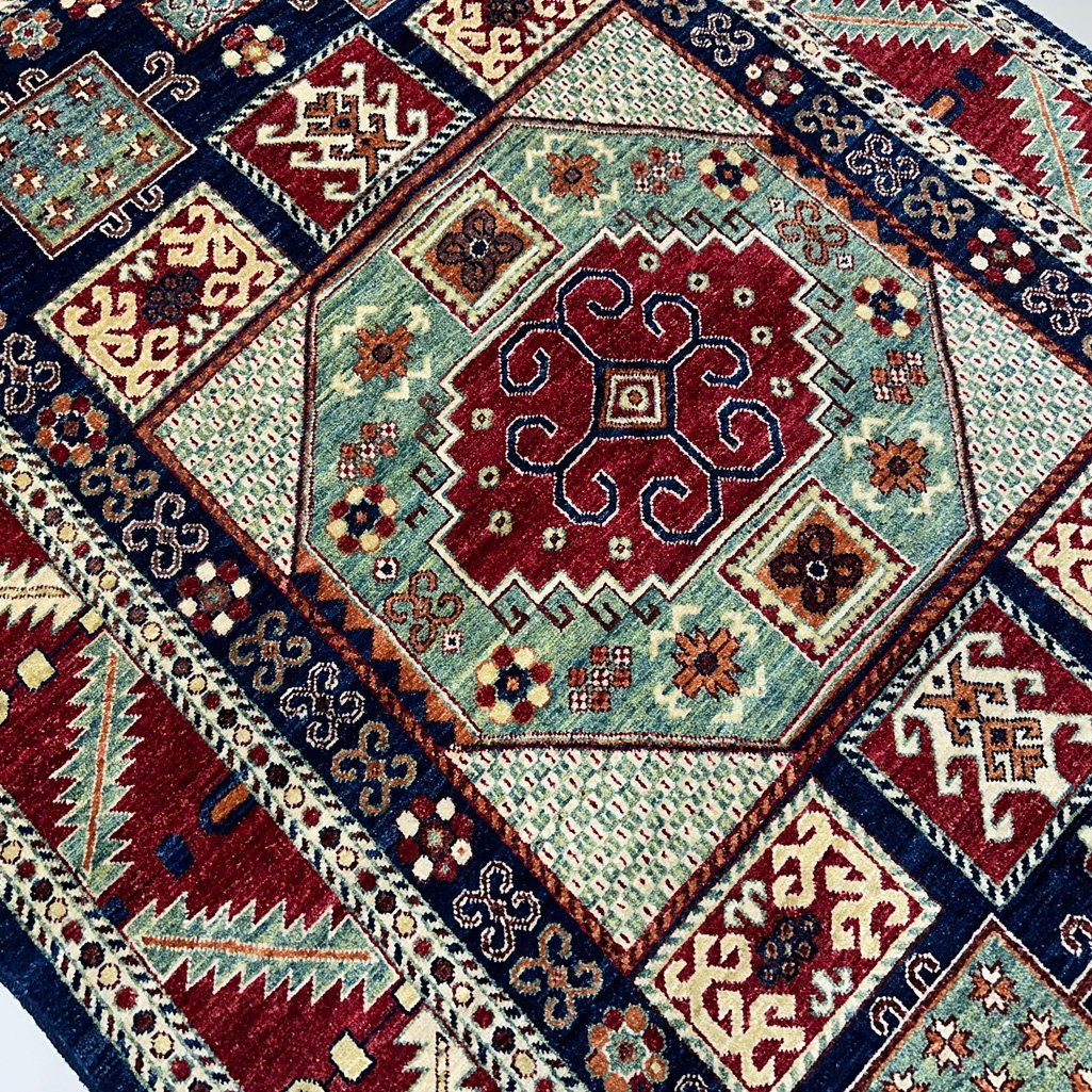 El Dokuma Afgan Kabile Yün Halı (150x230 cm) - Görsel 2
