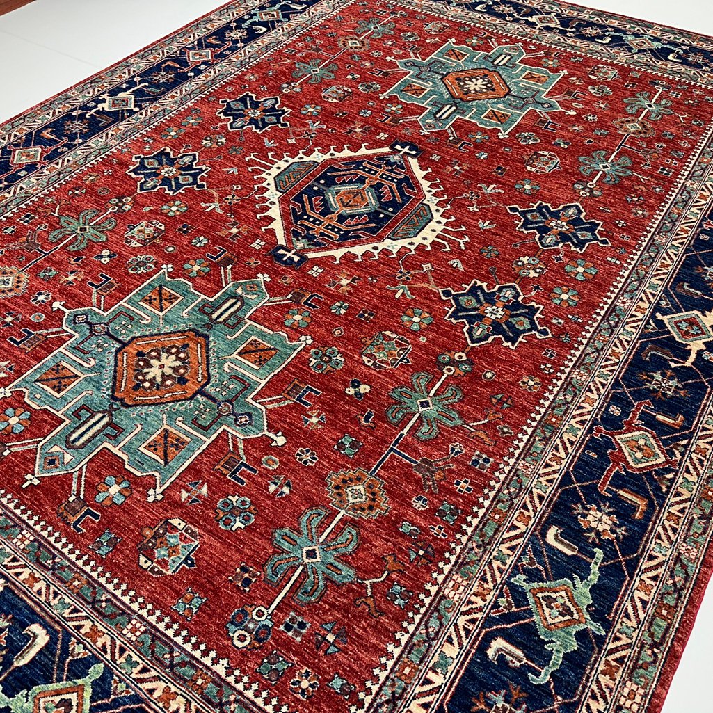 El Dokuma Afgan Kabile Yün Halı (270x370 cm) - Görsel 6
