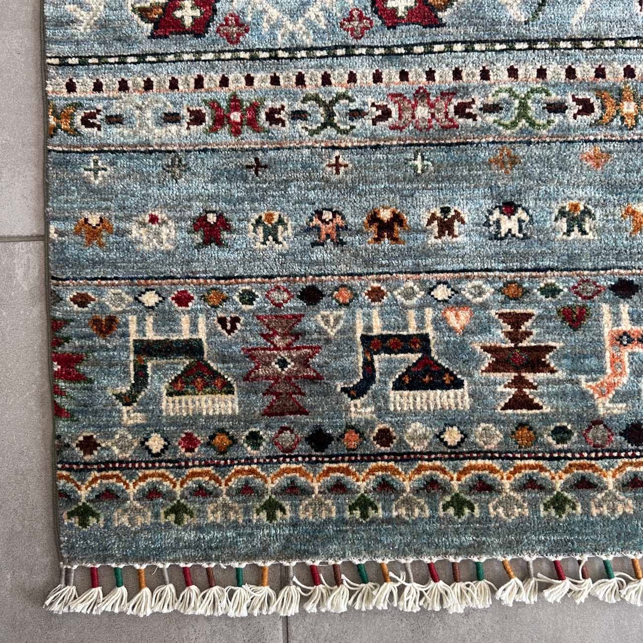 El Dokuma Bohem Kabile Yün Halı (80×130 cm) - Görsel 7