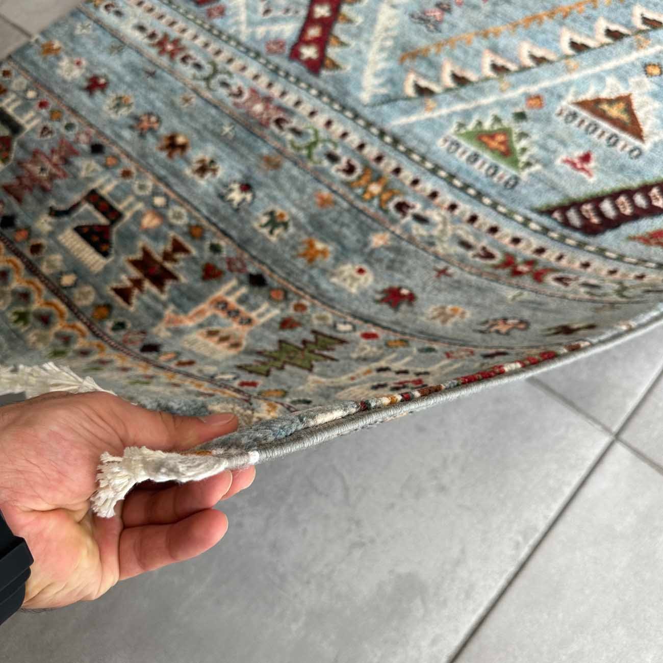 El Dokuma Bohem Kabile Yün Halı (80×130 cm) - Görsel 8