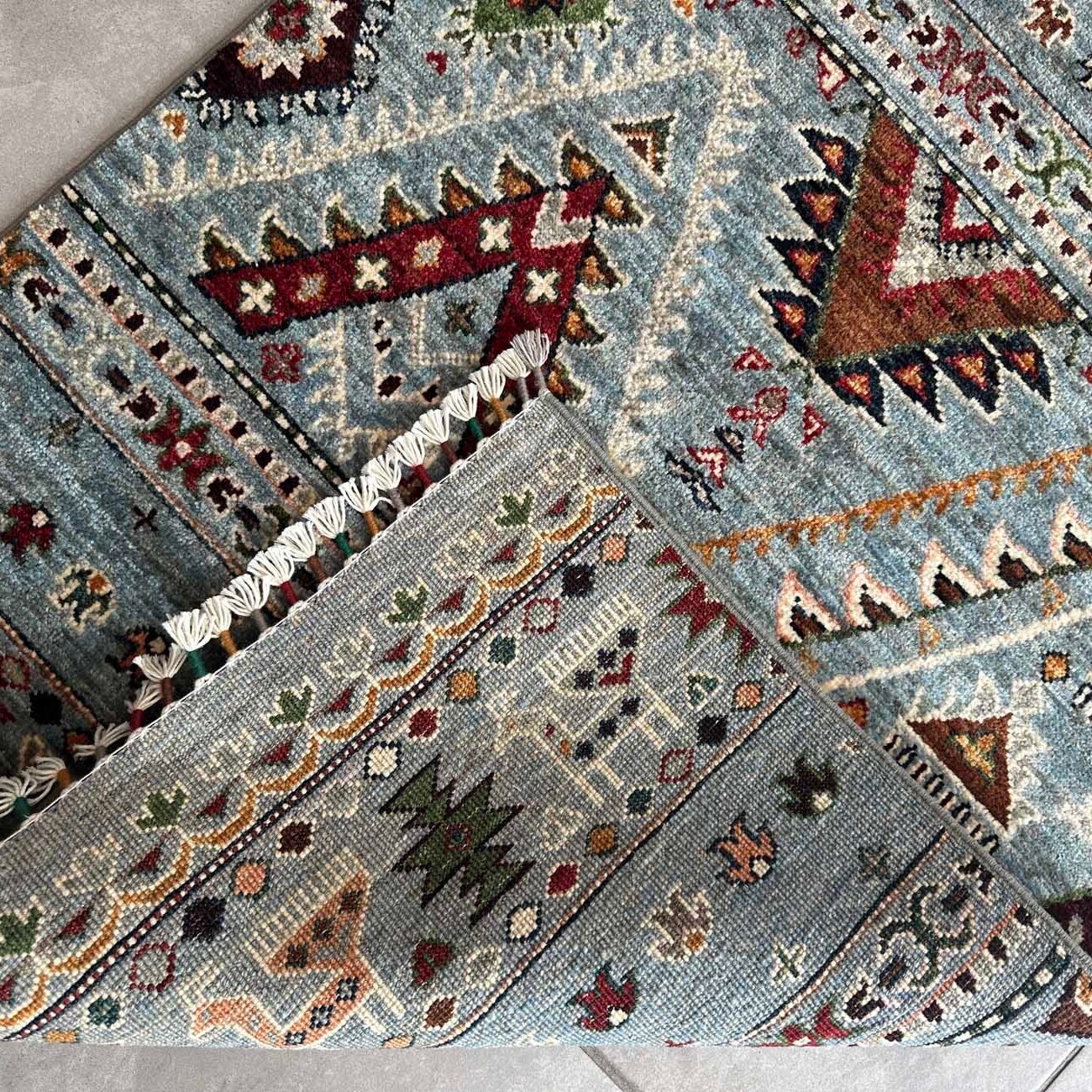 El Dokuma Bohem Kabile Yün Halı (80×130 cm) - Görsel 4