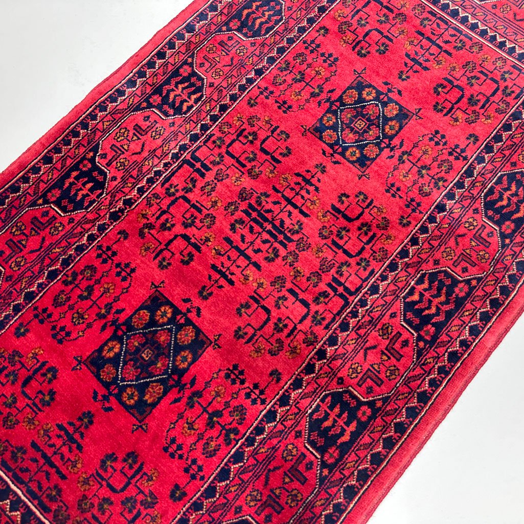 El Dokuma Afgan Khal Mohammadi Yün Halı (80x160 cm) - Görsel 3