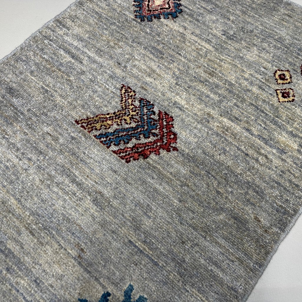 El Dokuma Gri Modern Yün Halı (60x90 cm) - Görsel 2