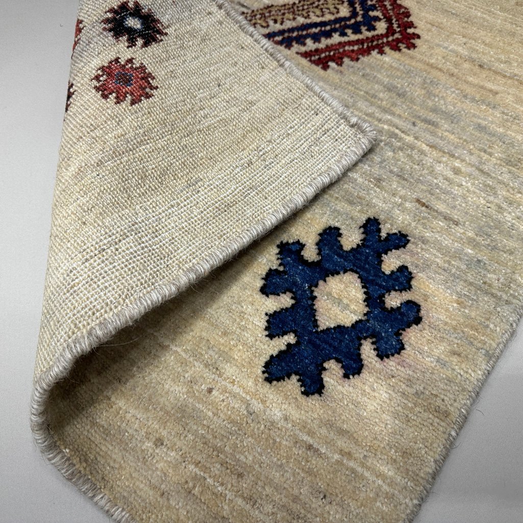 El Dokuma Bej Modern Yün Halı (60x90 cm) - Görsel 5