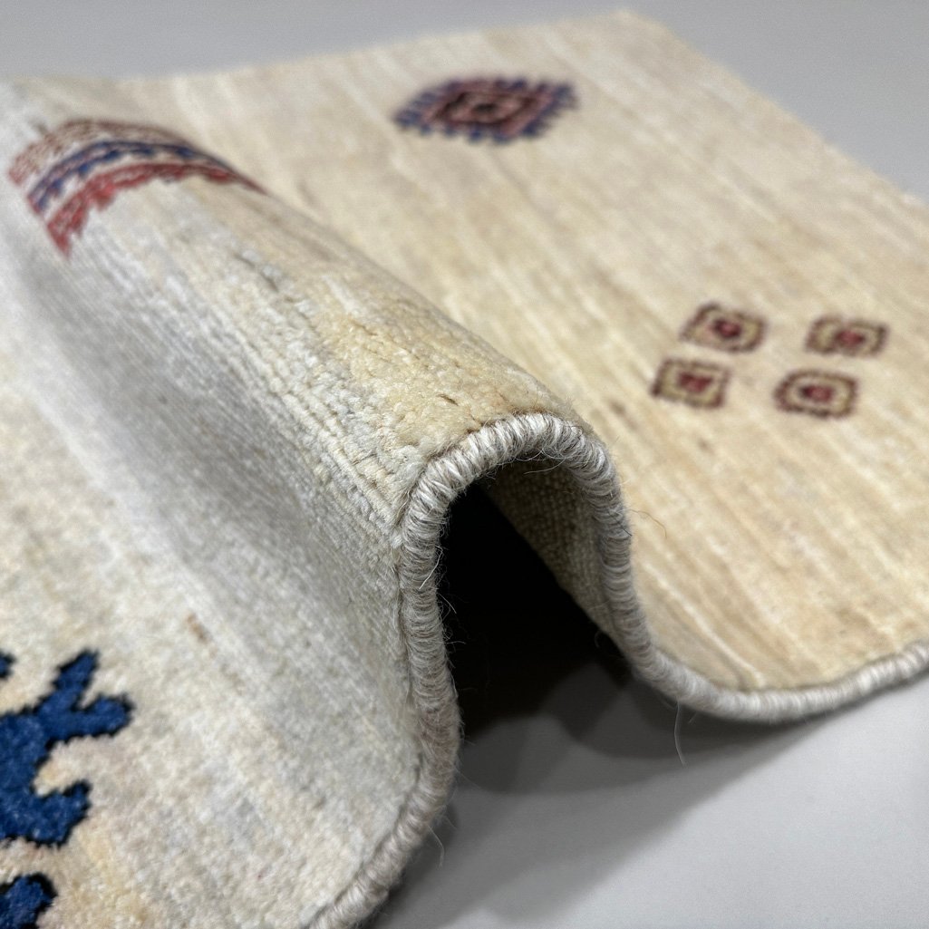 El Dokuma Bej Modern Yün Halı (60x90 cm) - Görsel 3