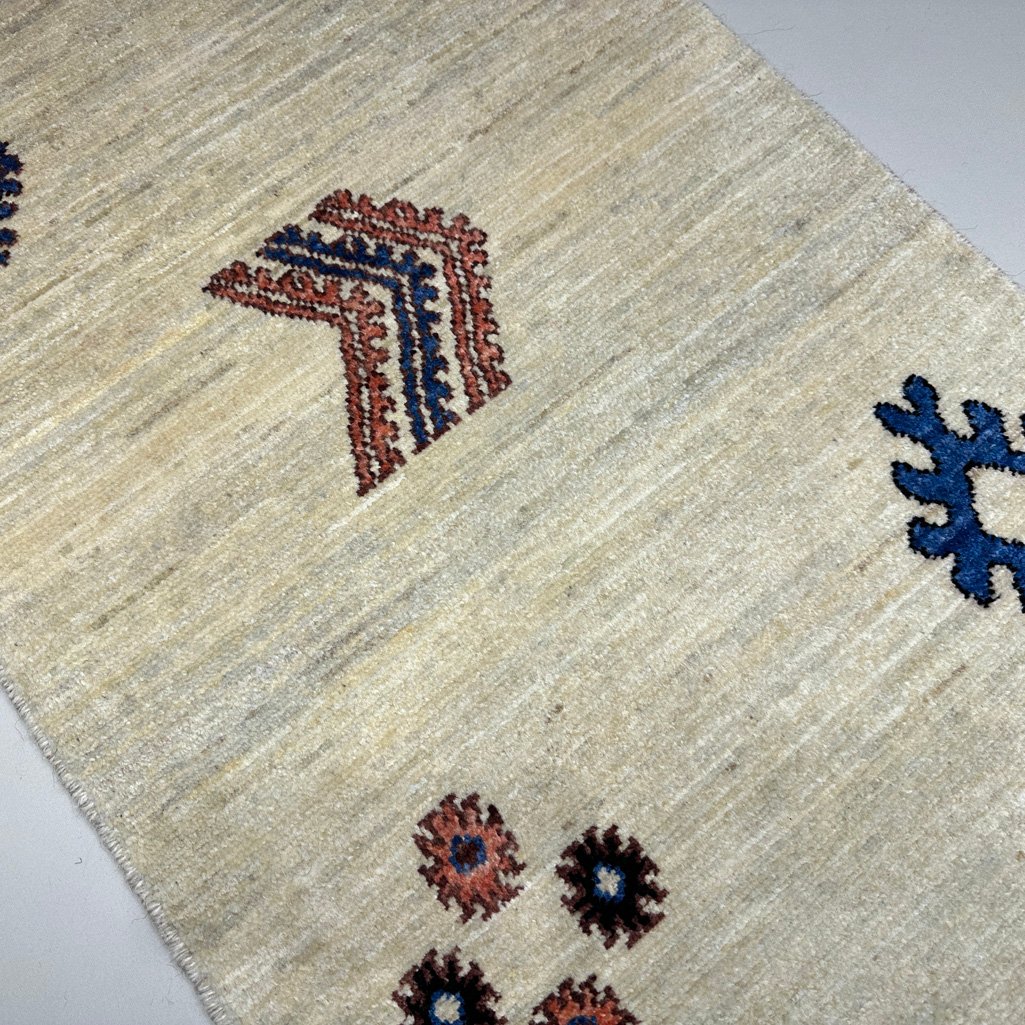 El Dokuma Bej Modern Yün Halı (60x90 cm) - Görsel 4