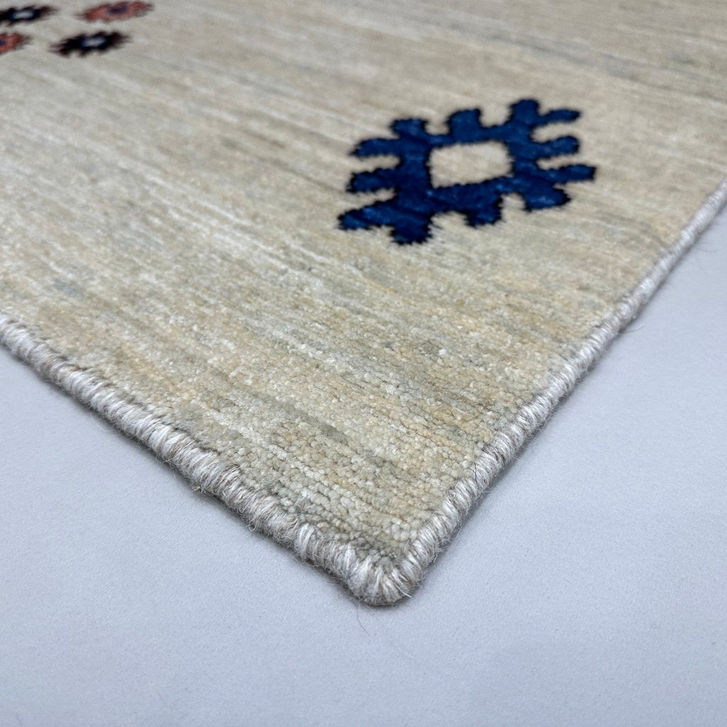 El Dokuma Bej Modern Yün Halı (60x90 cm) - Görsel 2