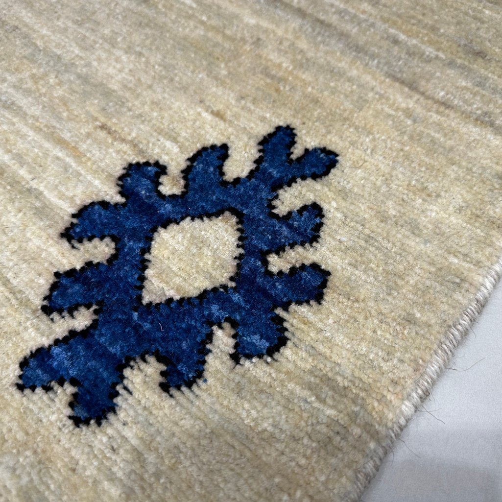 El Dokuma Bej Modern Yün Halı (60x90 cm) - Görsel 7