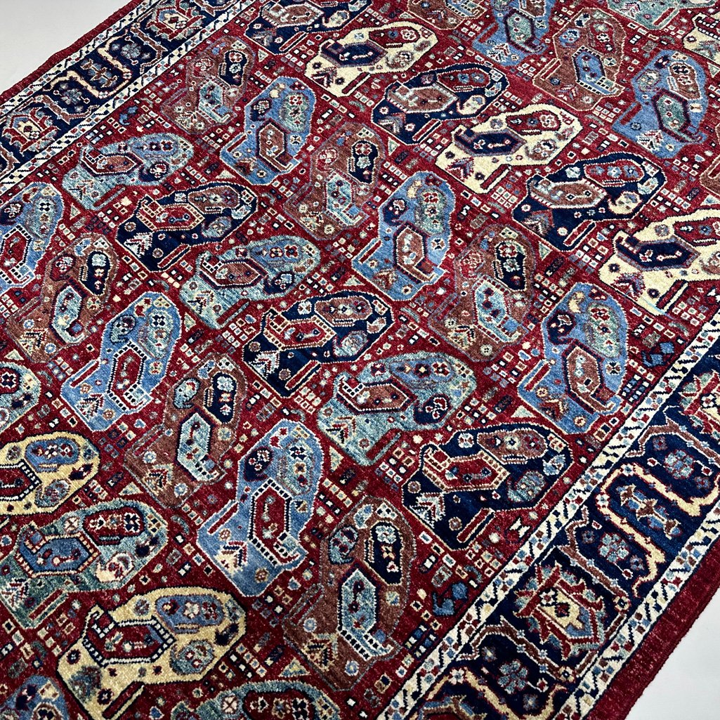 El Dokuma Bordo Afgan Kabile Yün Halı (160x250 cm) - Görsel 4