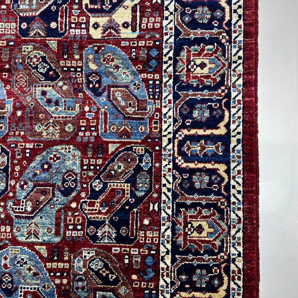 El Dokuma Bordo Afgan Kabile Yün Halı (160x250 cm) - Görsel 2