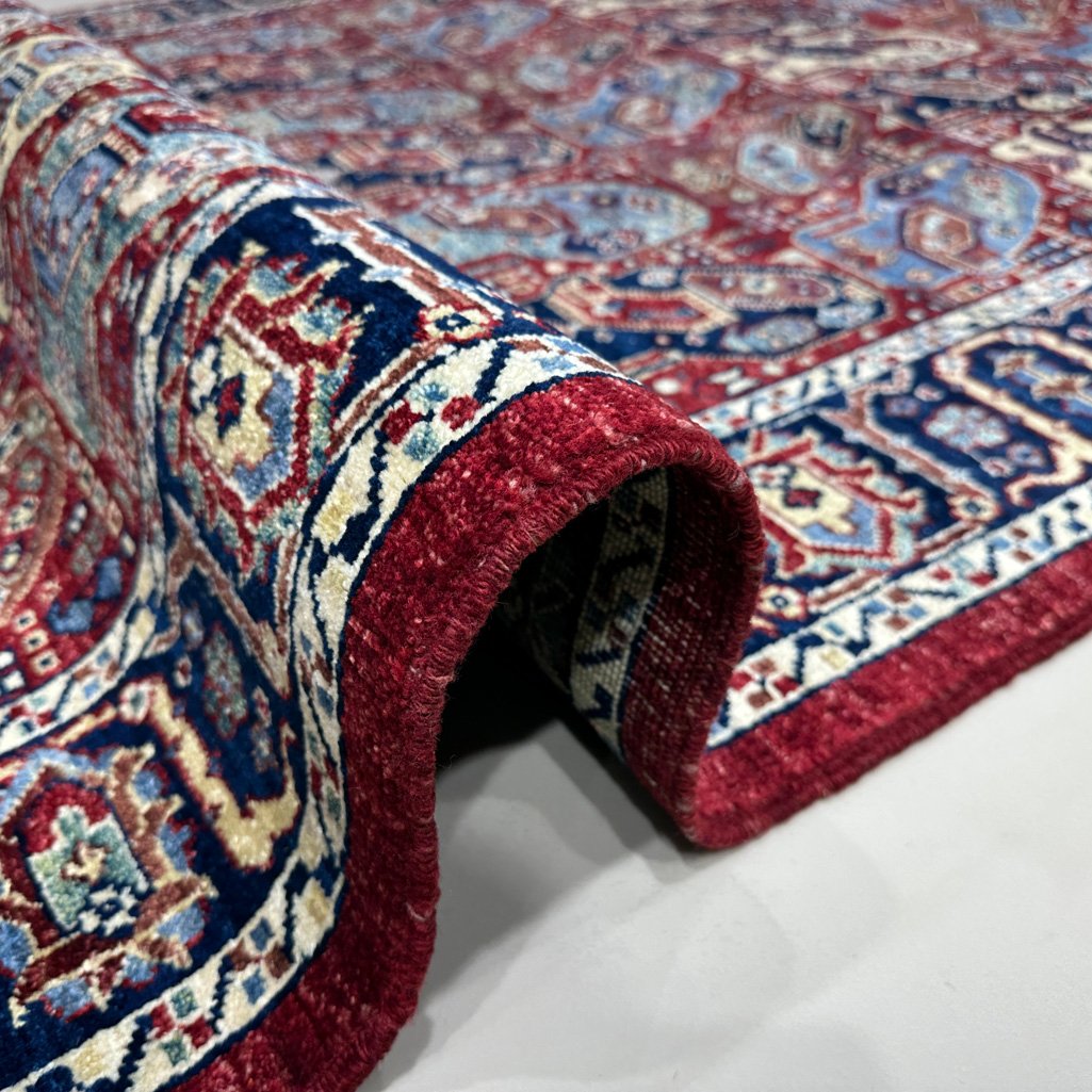 El Dokuma Bordo Afgan Kabile Yün Halı (160x250 cm) - Görsel 3