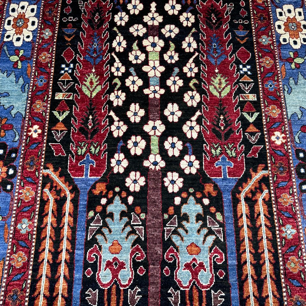 El Dokuma Ağaç Motifli Afgan Kabile Yün Halı (150x210 cm) - Görsel 7
