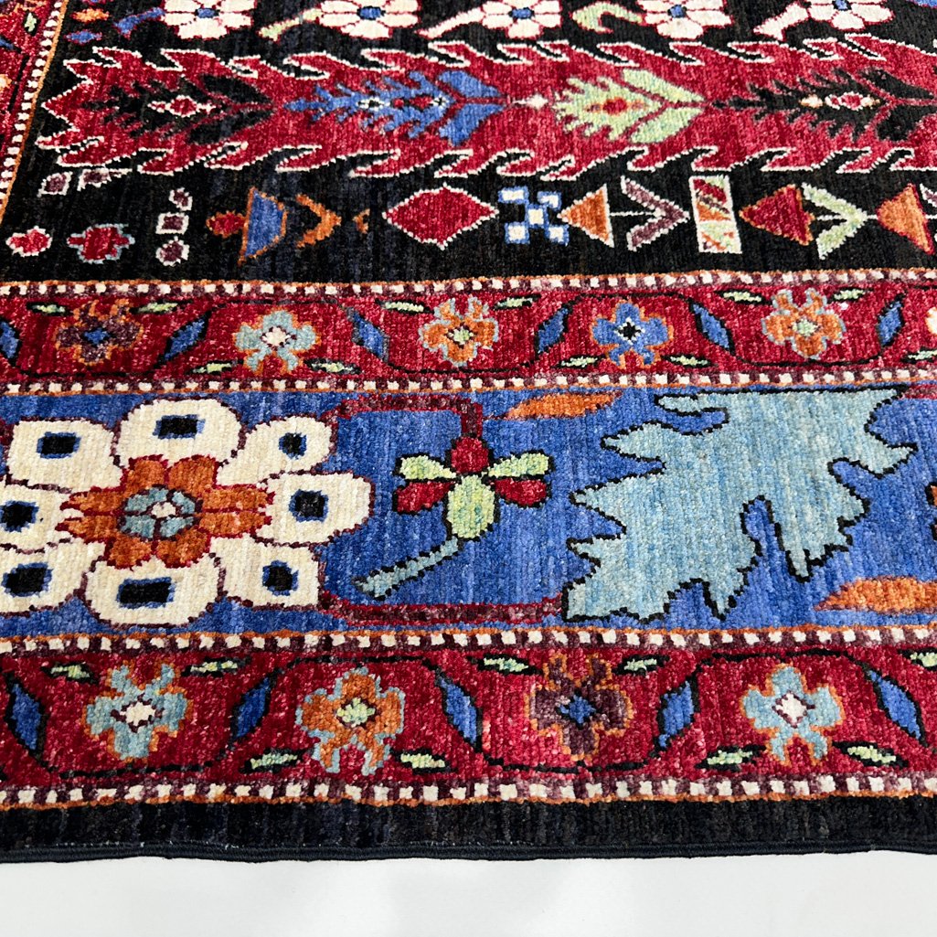 El Dokuma Ağaç Motifli Afgan Kabile Yün Halı (150x210 cm) - Görsel 2