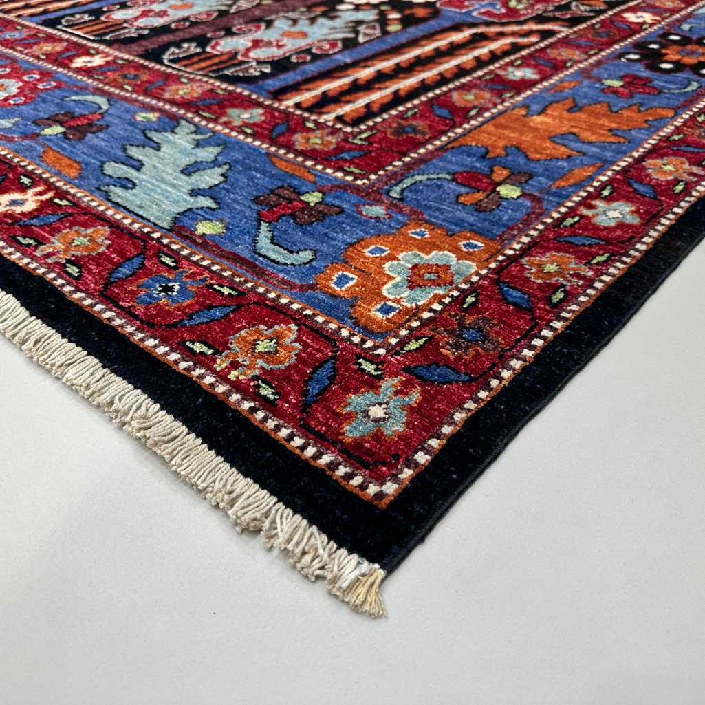 El Dokuma Ağaç Motifli Afgan Kabile Yün Halı (150x210 cm) - Görsel 8