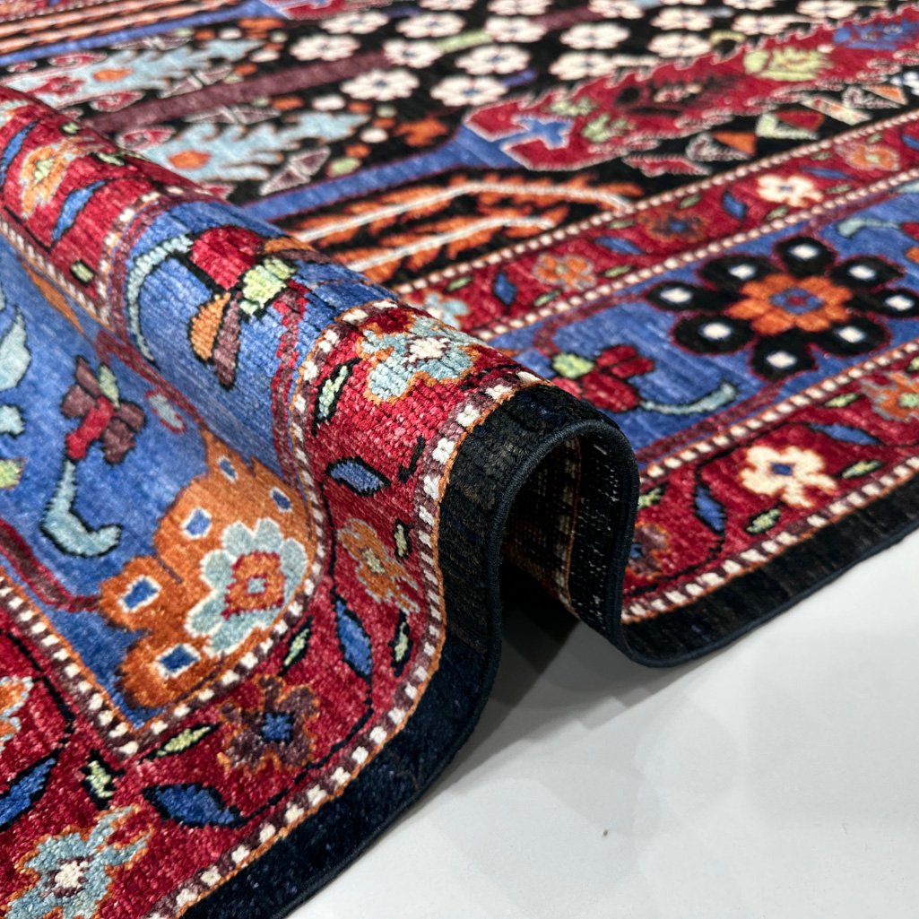 El Dokuma Ağaç Motifli Afgan Kabile Yün Halı (150x210 cm) - Görsel 4