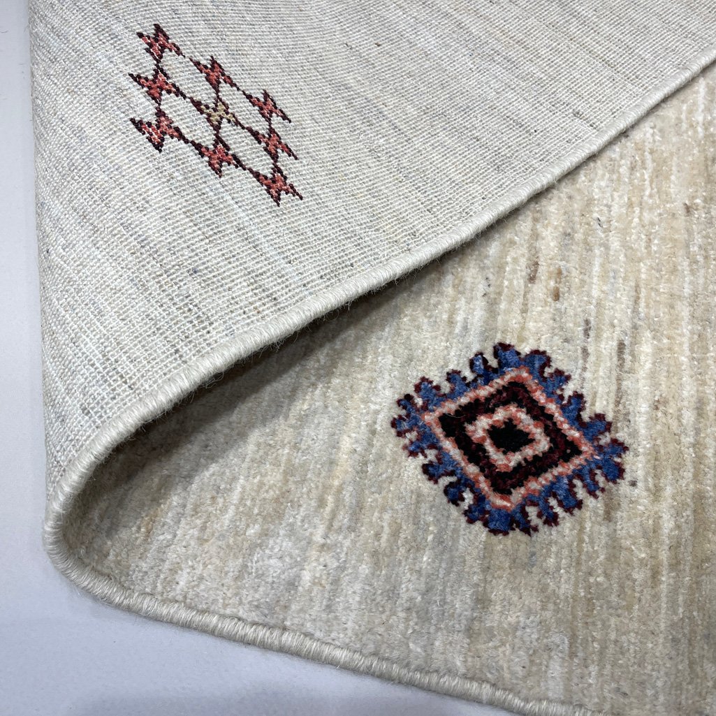 El Dokuma Bej Modern Yün Yolluk Halı (60x180 cm) - Görsel 2