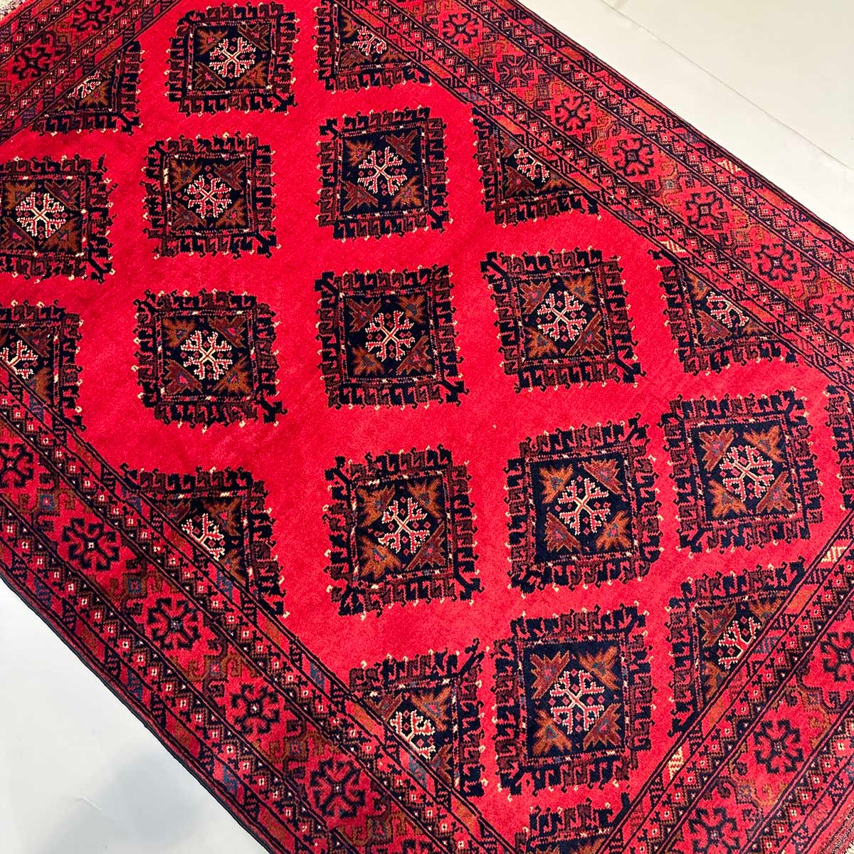 El Dokuma Afgan Khal Muhammadi Yün Halı (120x180 cm) - Görsel 6