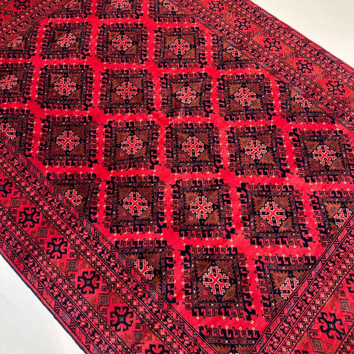 El Dokuma Afgan Khal Muhammadi Yün Halı (155x215 cm) - Görsel 6