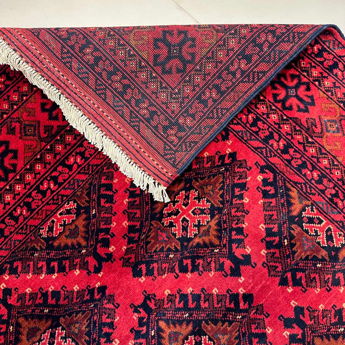 El Dokuma Afgan Khal Muhammadi Yün Halı (155x215 cm) - Görsel 4