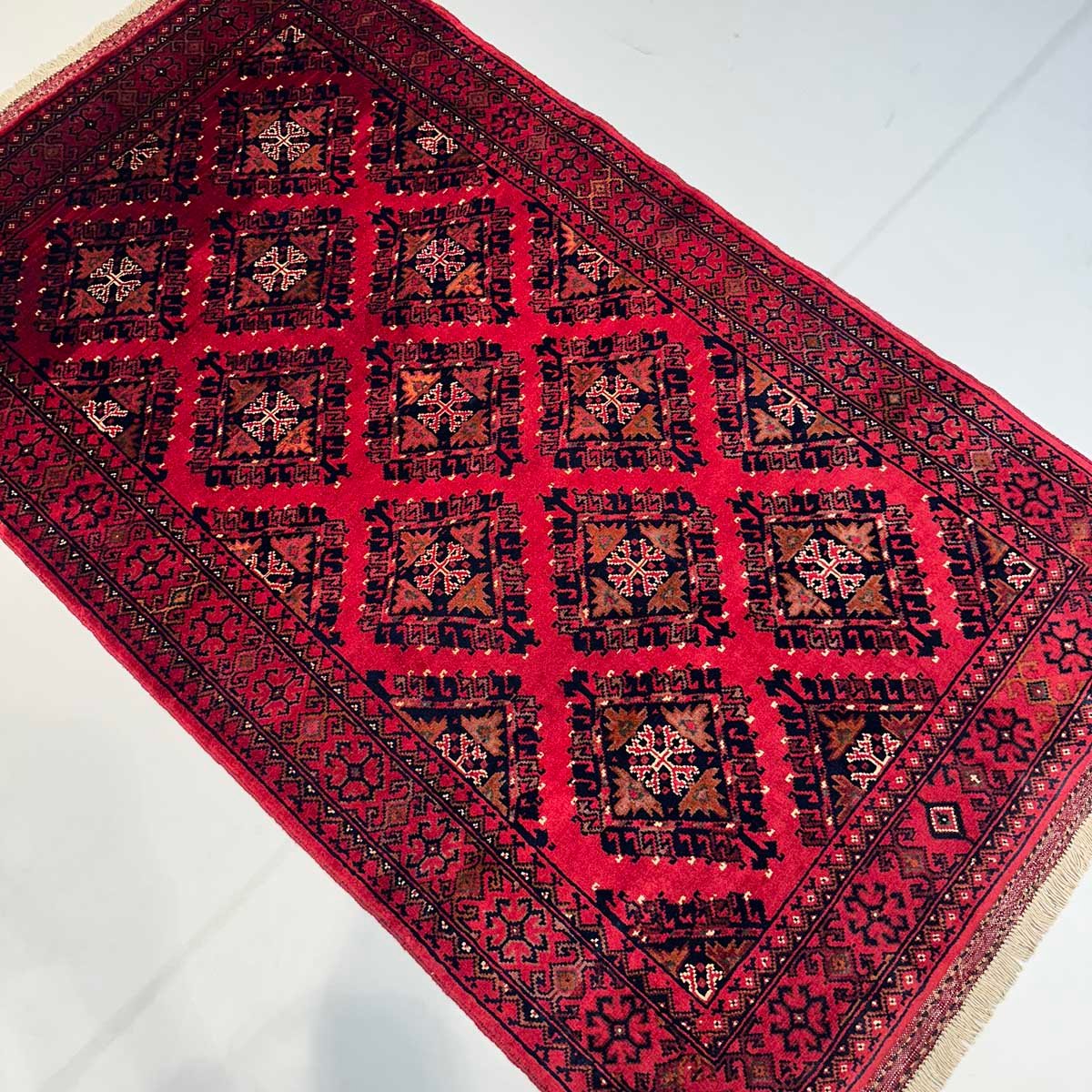 El Dokuma Afgan Khal Muhammadi Yün Halı (90x155 cm) - Görsel 6