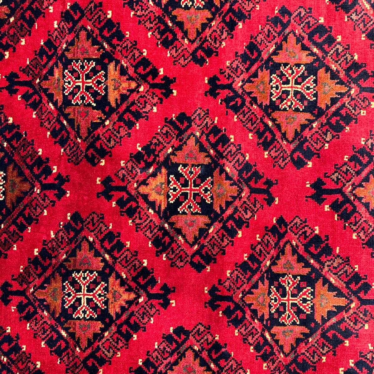 El Dokuma Afgan Khal Muhammadi Yün Halı (90x155 cm) - Görsel 2