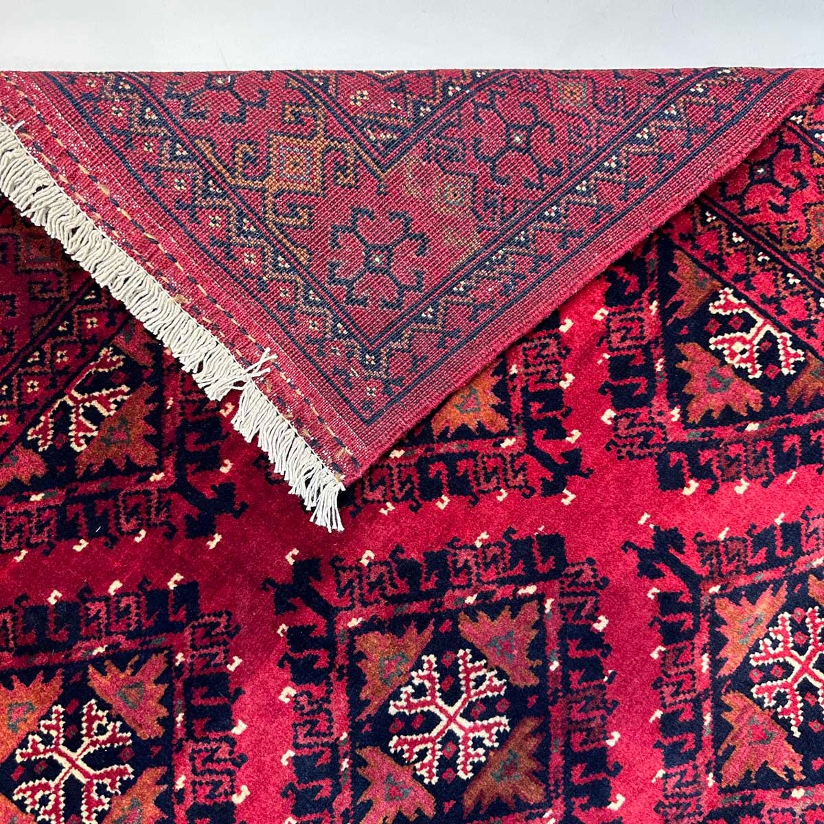 El Dokuma Afgan Khal Muhammadi Yün Halı (90x155 cm) - Görsel 4