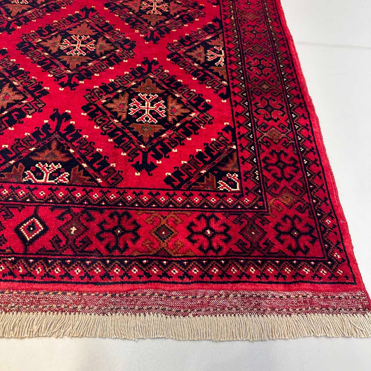El Dokuma Afgan Khal Muhammadi Yün Halı (90x155 cm) - Görsel 7