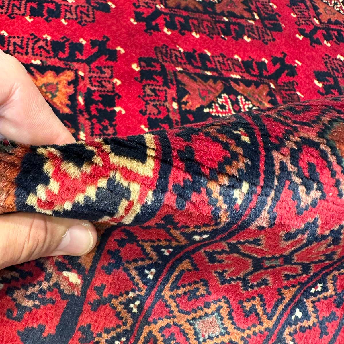 El Dokuma Afgan Khal Muhammadi Yün Halı (90x155 cm) - Görsel 3