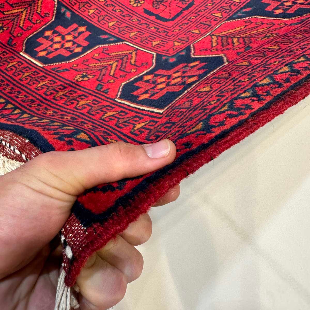 El Dokuma Afgan Khal Muhammadi Yün Halı (100x140 cm) - Görsel 9