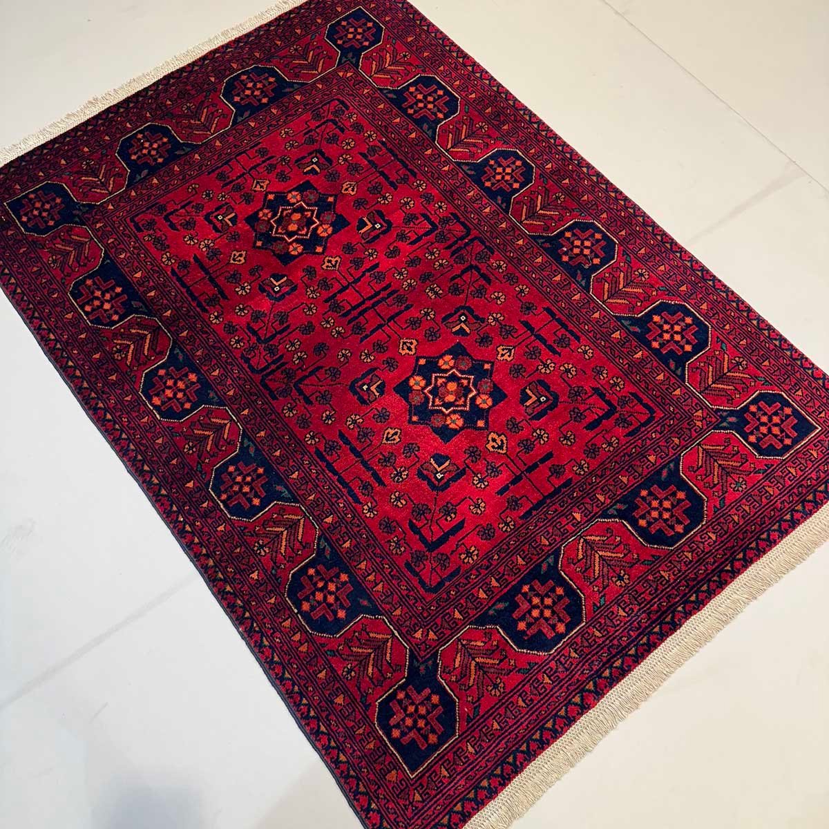 El Dokuma Afgan Khal Muhammadi Yün Halı (100x150 cm) - Görsel 6