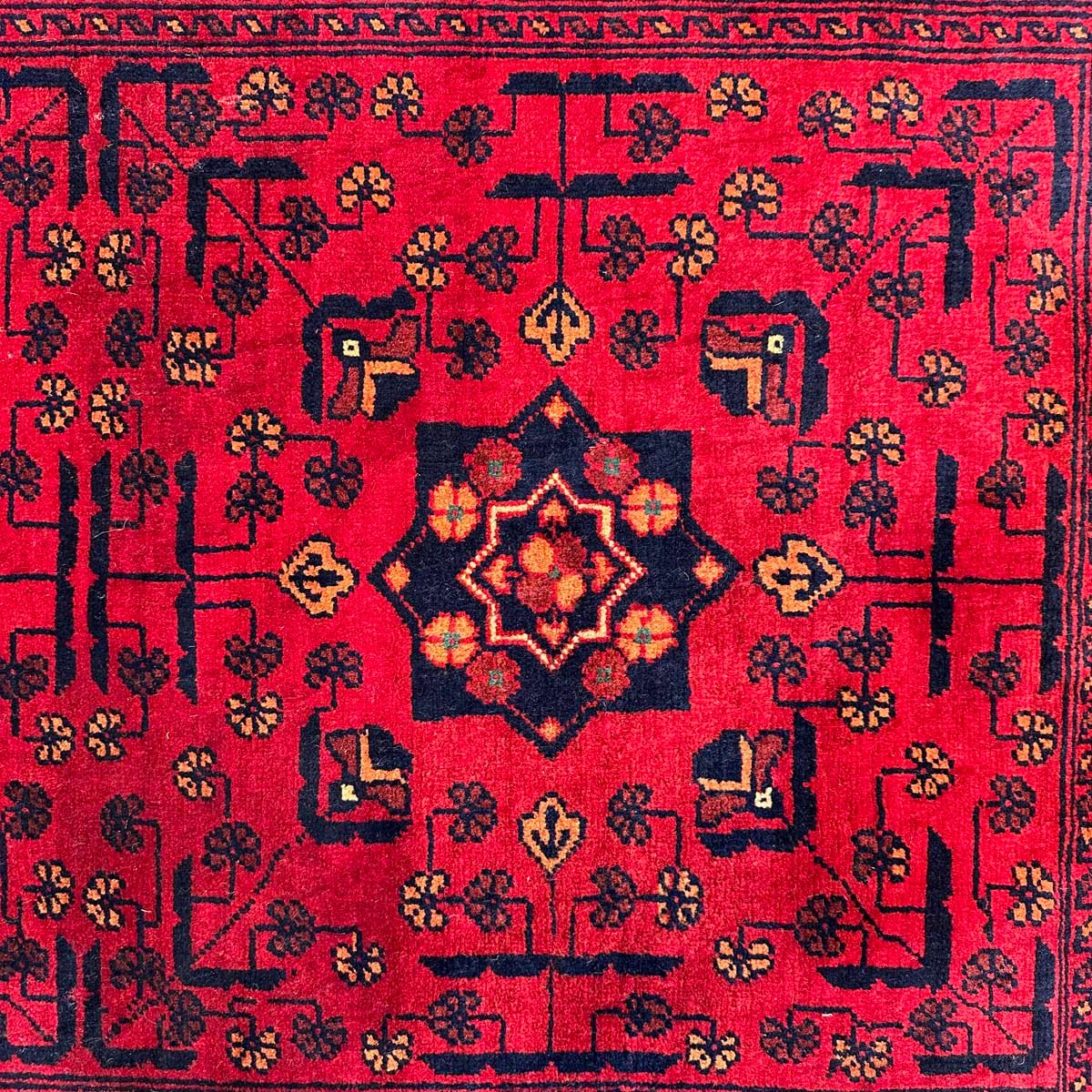 El Dokuma Afgan Khal Muhammadi Yün Halı (100x150 cm) - Görsel 2