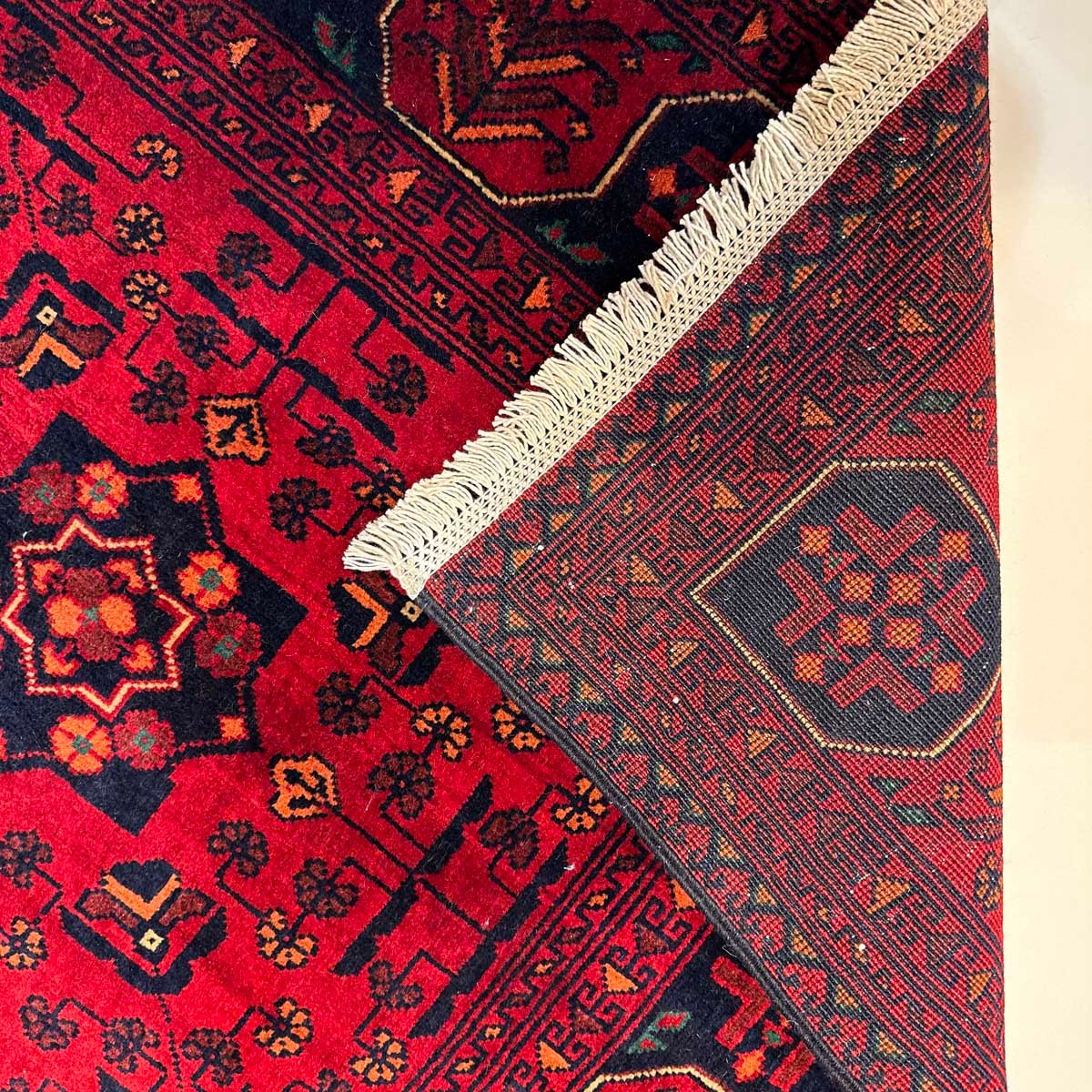 El Dokuma Afgan Khal Muhammadi Yün Halı (100x150 cm) - Görsel 4