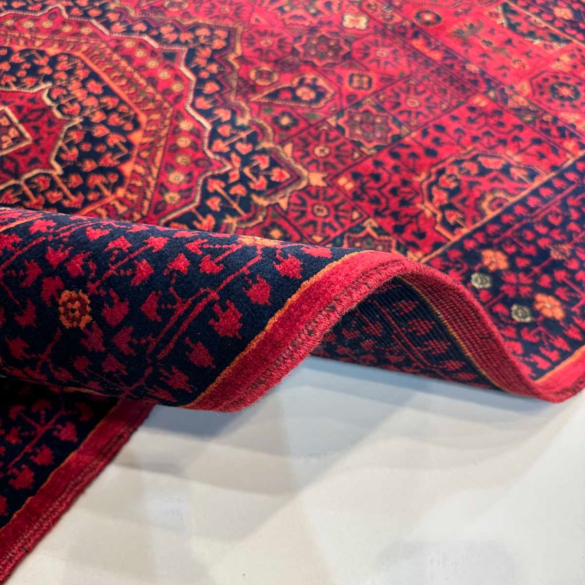 El Dokuma Afghan Memlük Yün Halı (100x150 cm) - Görsel 3