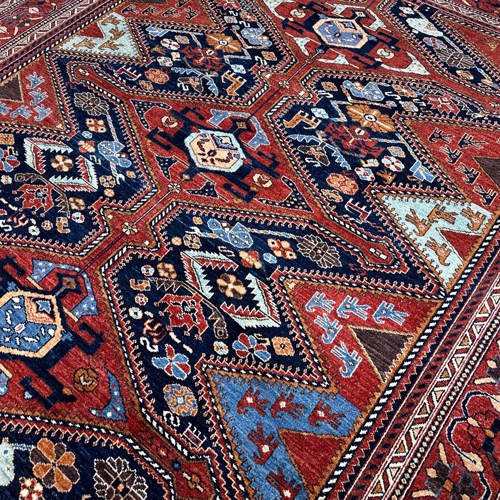 El Dokuma Bohem Afgan Kabile Yün Halı (255x300 cm) - Görsel 7