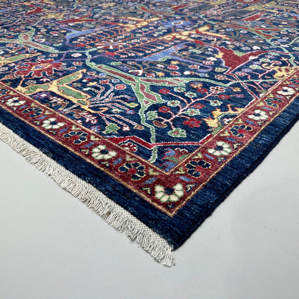El Dokuma Lacivert İran Bidjar Tasarım Yün Halı (270x360 cm) - Görsel 10