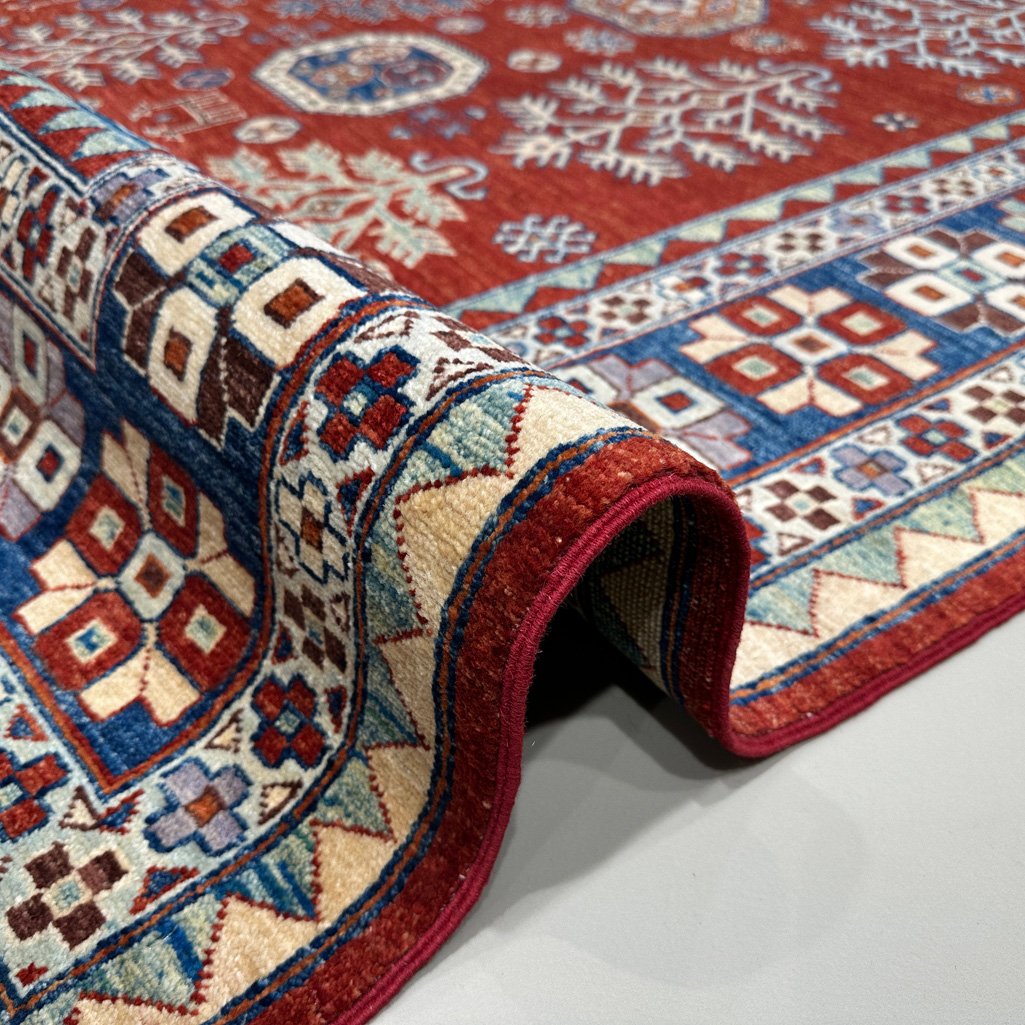 El Dokuma Bordo Afgan Kabile Yün Halı (250x300 cm) - Görsel 5