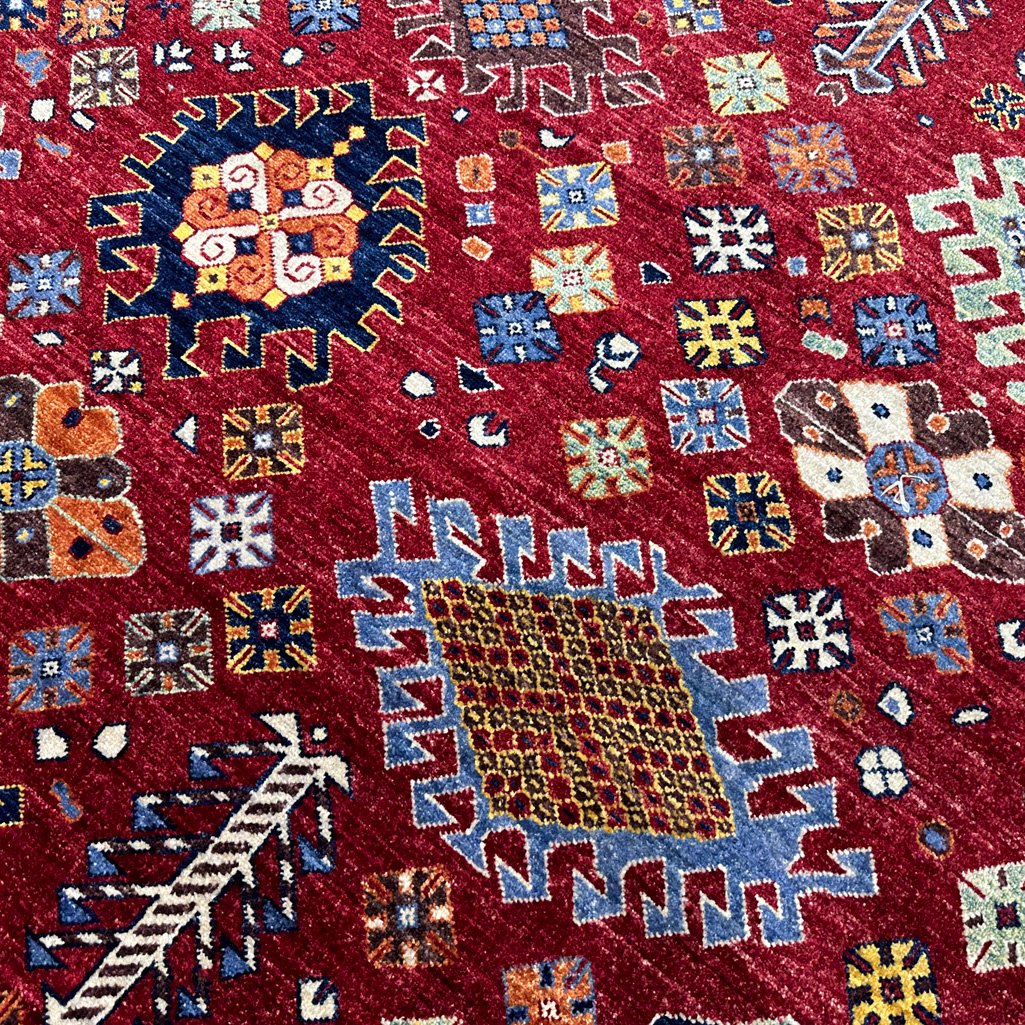 El Dokuma Kırmızı İran Kaşkai Yün Halı (270x360 cm) - Görsel 2