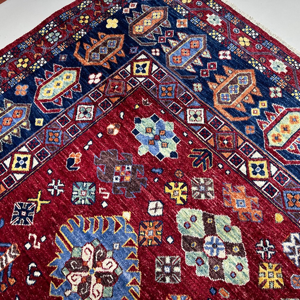 El Dokuma Kırmızı İran Kaşkai Yün Halı (270x360 cm) - Görsel 7