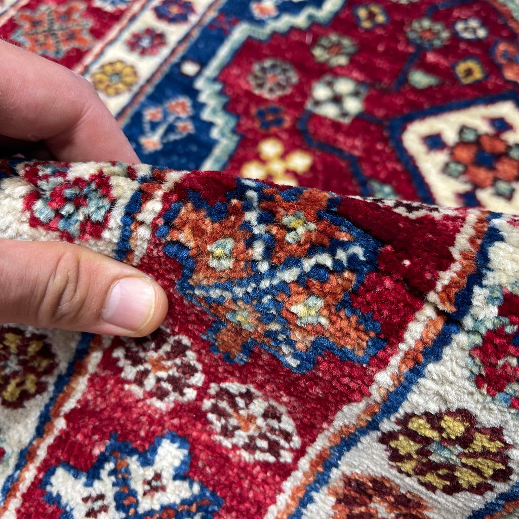 El Dokuma Lacivert Afgan Kabile Yün Yolluk Halı (80x250 cm) - Görsel 10