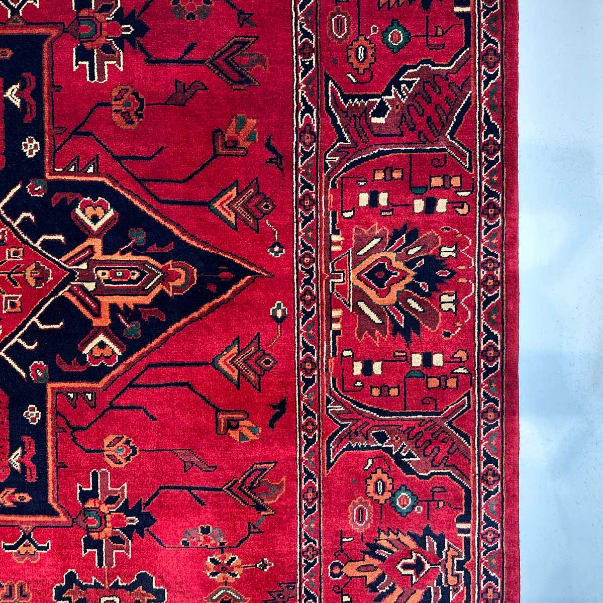 El Dokuma Afgan Heris Madalyon Yün Halı (250x350 cm) - Görsel 4