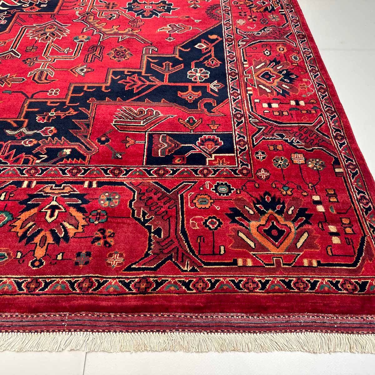 El Dokuma Afgan Heris Madalyon Yün Halı (250x350 cm) - Görsel 8