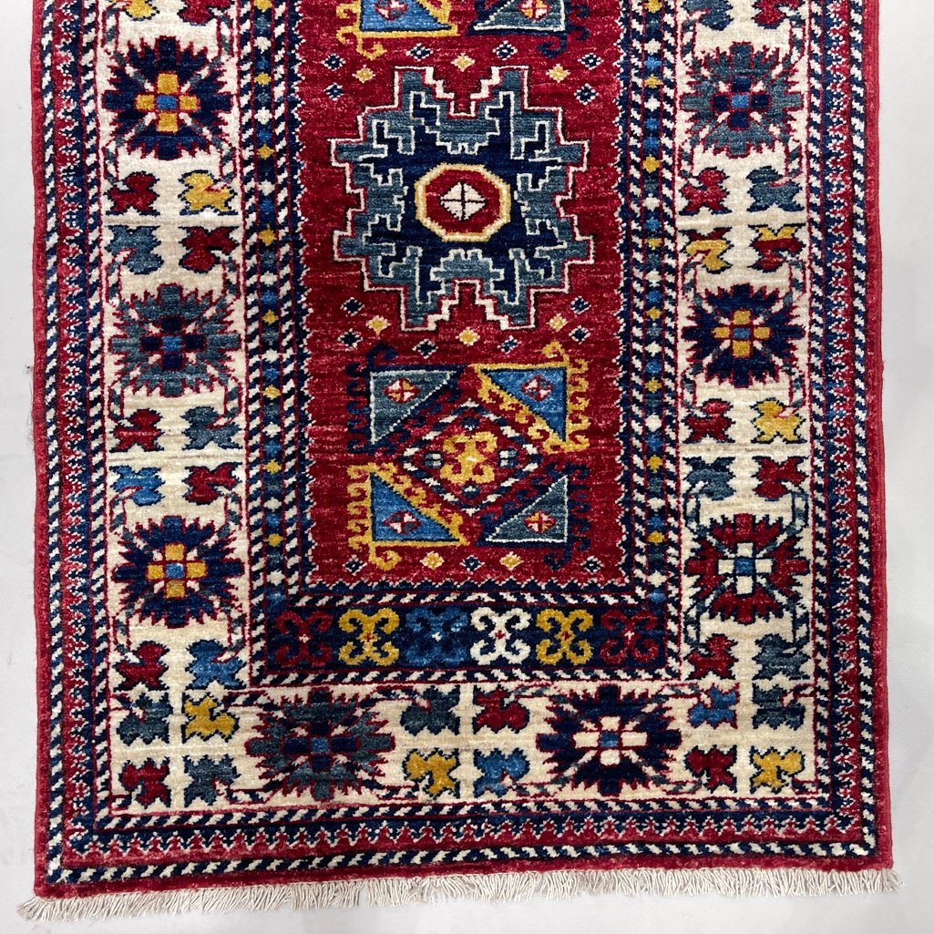 El Dokuma Afgan Kabile Yün Yolluk Halı (75x315 cm) - Görsel 3