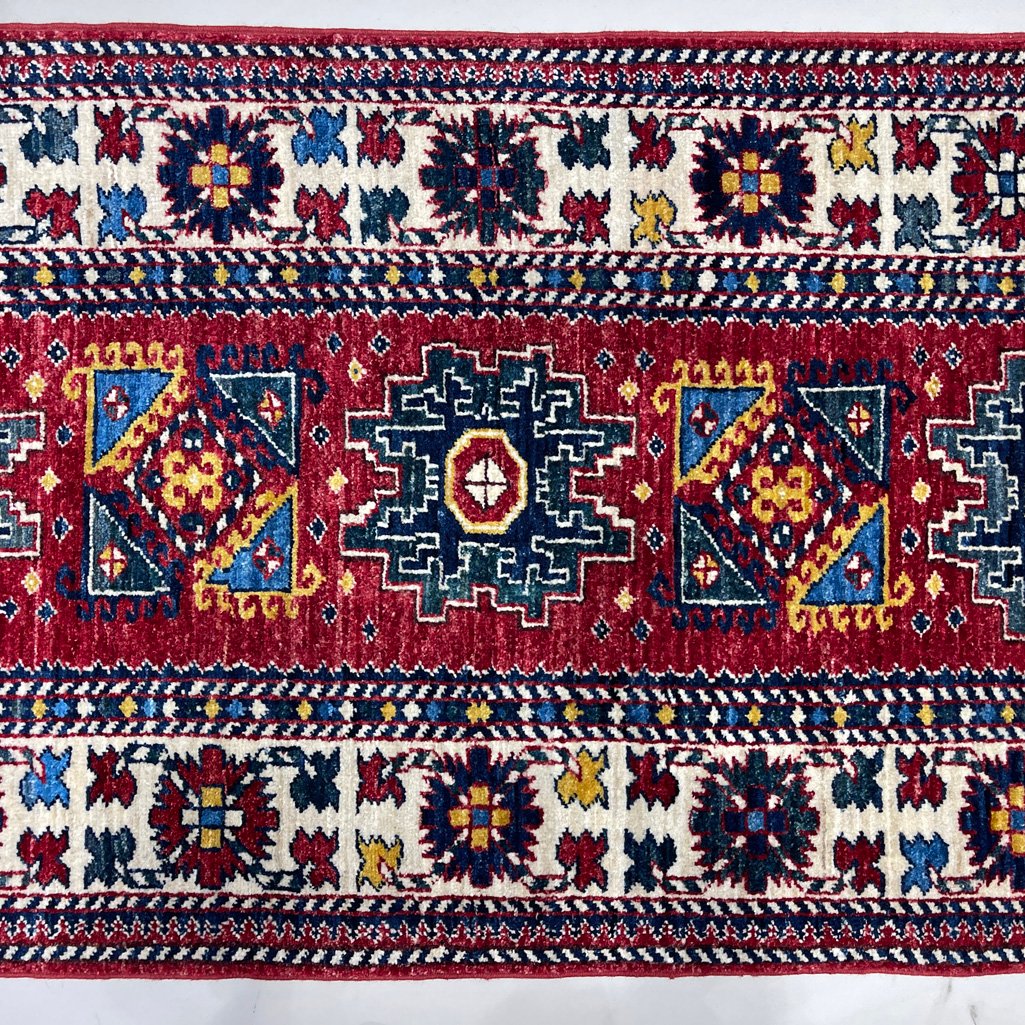 El Dokuma Afgan Kabile Yün Yolluk Halı (75x315 cm) - Görsel 8