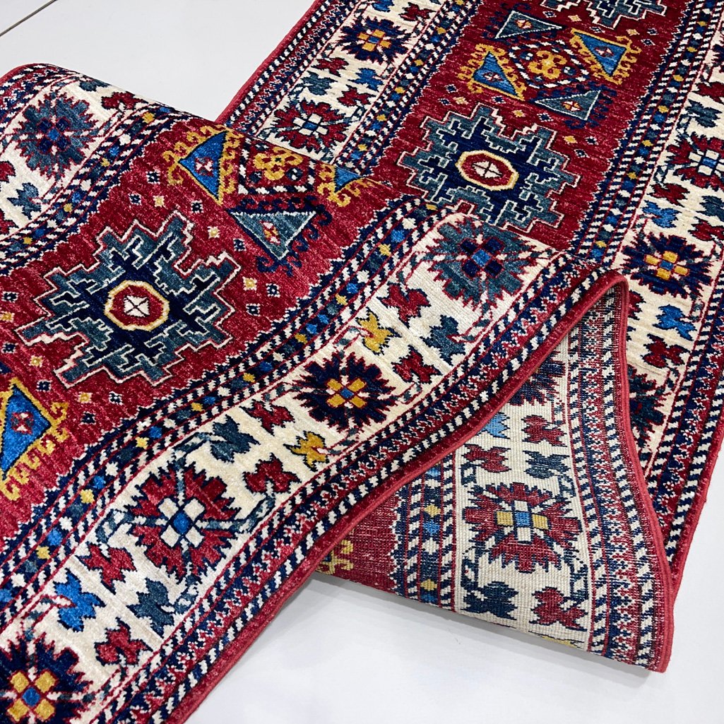 El Dokuma Afgan Kabile Yün Yolluk Halı (75x315 cm) - Görsel 9