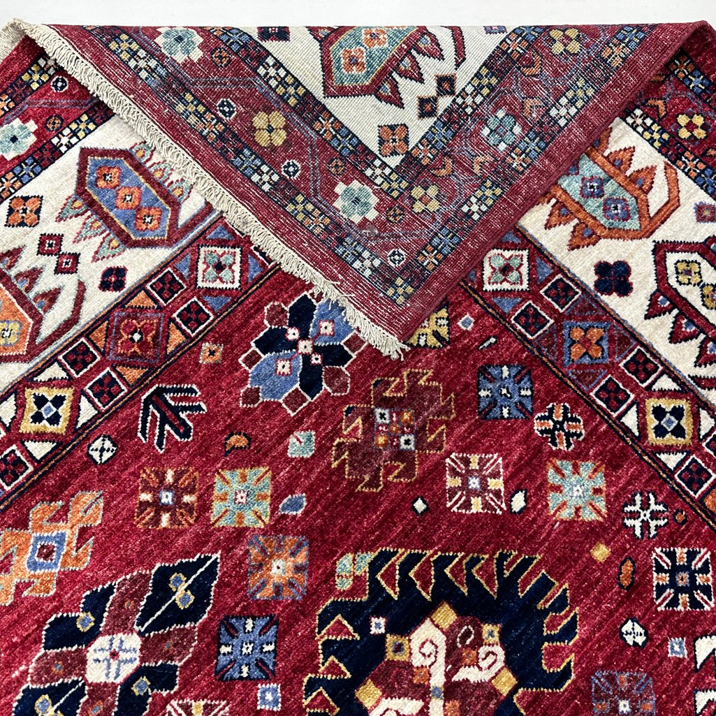 El Dokuma Kırmızı İran Kaşkai Yün Halı (280x370 cm) - Görsel 5