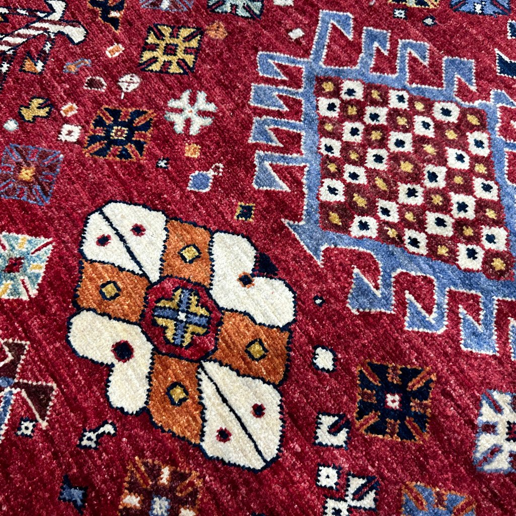 El Dokuma Kırmızı İran Kaşkai Yün Halı (280x370 cm) - Görsel 9